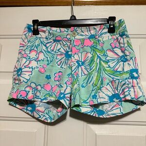 LILLY PULITZER Size 0- Blue/Pink/White floral‎ Casual Shorts CALLAHAN